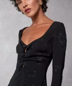 Clothing Rouje | Nancia Dress Black Jacquard