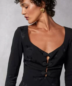 Clothing Rouje | Nancia Dress Black Jacquard