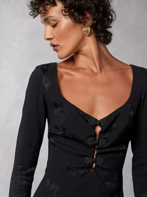 Clothing Rouje | Nancia Dress Black Jacquard