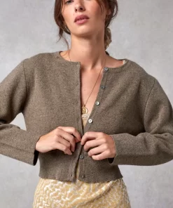 Clothing Rouje | Nathalie Cardigan Uni Taupe