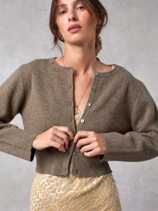 Clothing Rouje | Nathalie Cardigan Uni Taupe