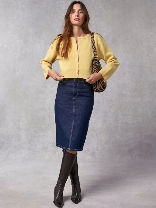 Clothing Rouje | Nathalie Cardigan Uni Jaune