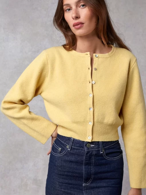 Clothing Rouje | Nathalie Cardigan Uni Jaune