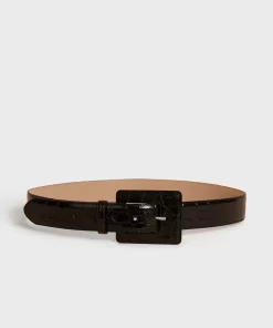 Accessories Rouje | Nawel Belt Croco Noir