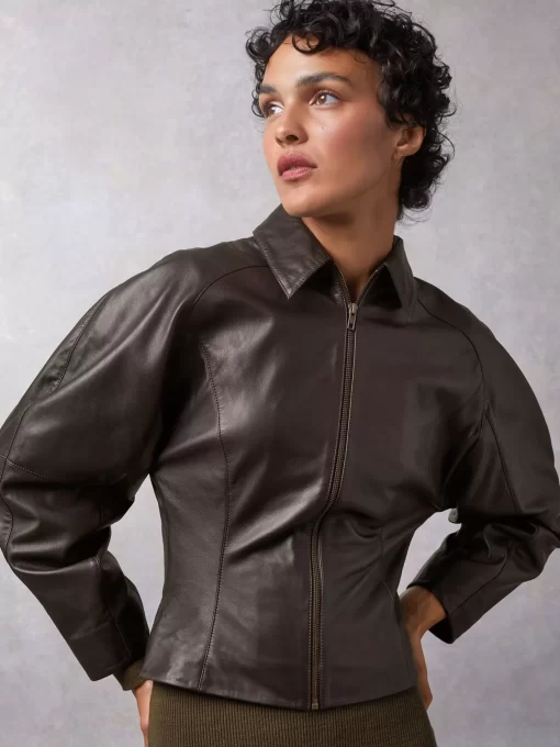 Clothing Rouje | Owen Jacket Cuir Chocolat