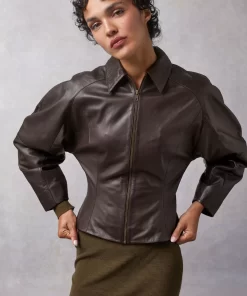 Clothing Rouje | Owen Jacket Cuir Chocolat