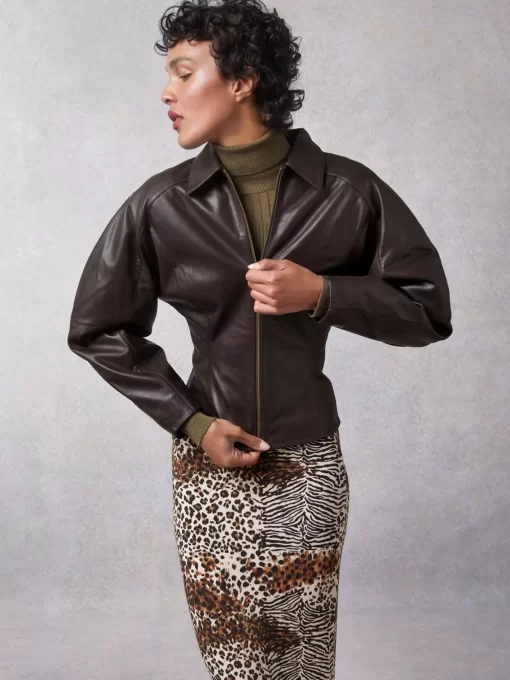 Clothing Rouje | Owen Jacket Cuir Chocolat