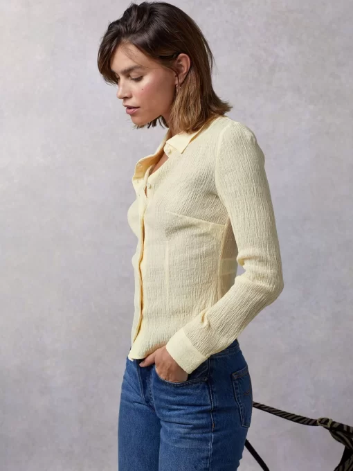 Clothing Rouje | Palmyra Shirt Uni Jaune