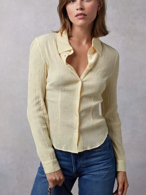 Clothing Rouje | Palmyra Shirt Uni Jaune