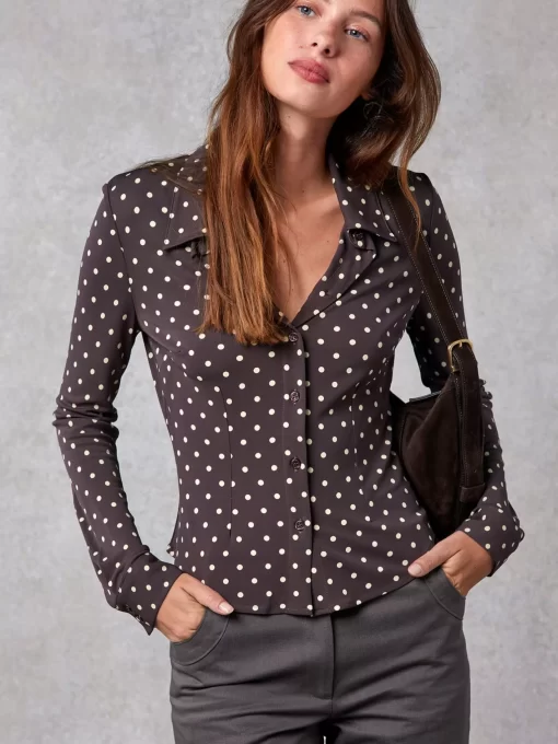 Clothing Rouje | Palmyra Shirt Upcycled Pois Prune