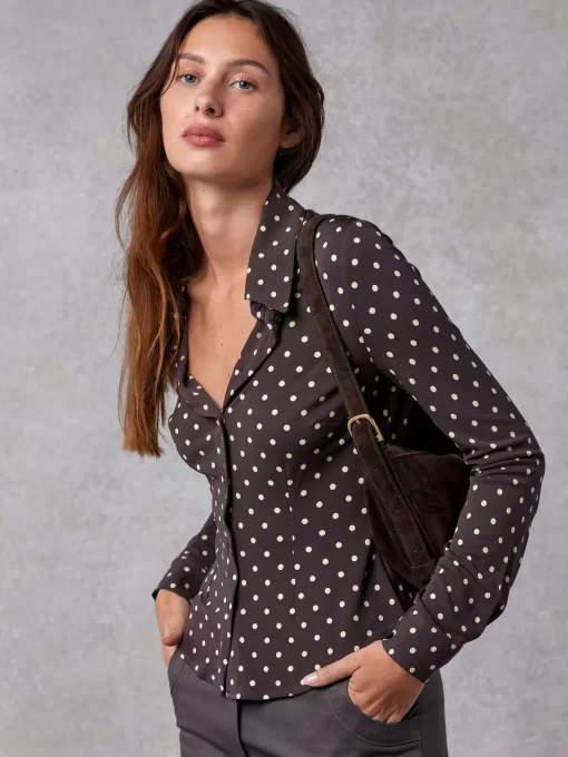 Clothing Rouje | Palmyra Shirt Upcycled Pois Prune