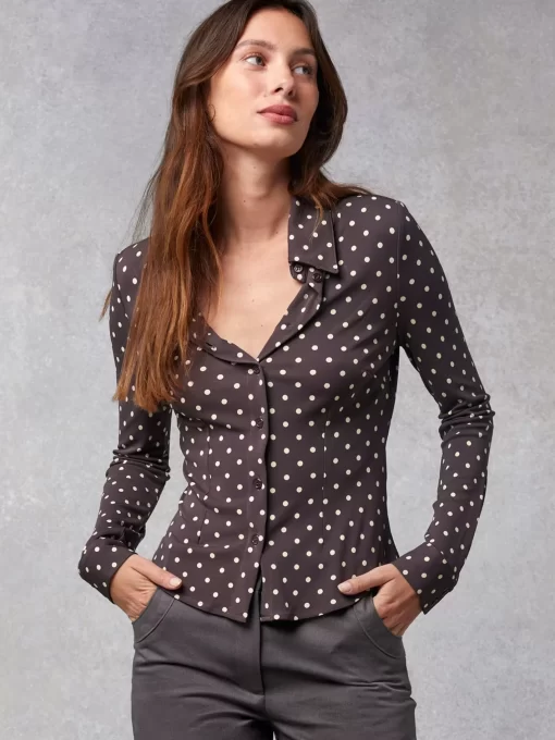 Clothing Rouje | Palmyra Shirt Upcycled Pois Prune