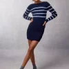Clothing Rouje | Samia Dress Raye Marine