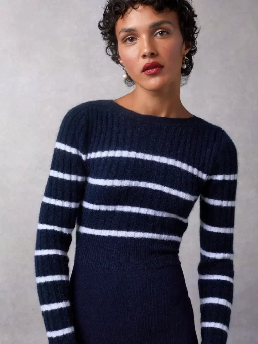 Clothing Rouje | Samia Dress Raye Marine