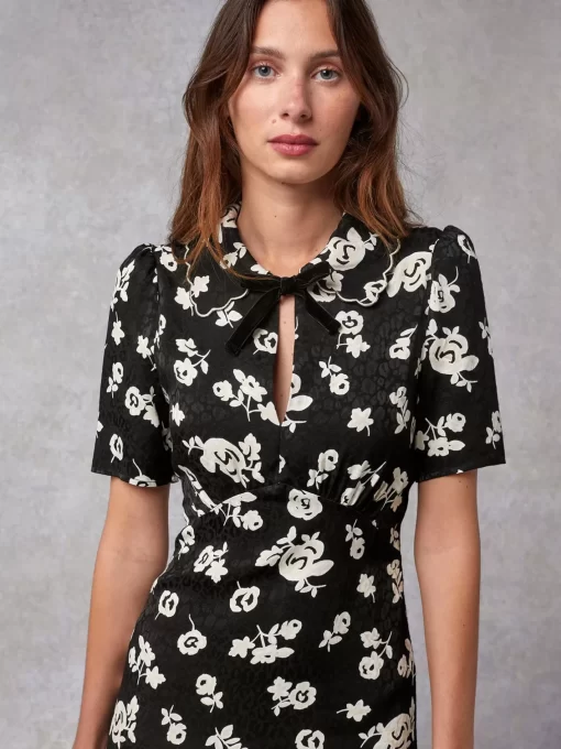 Clothing Rouje | Sheila Dress Rose Coquette Black