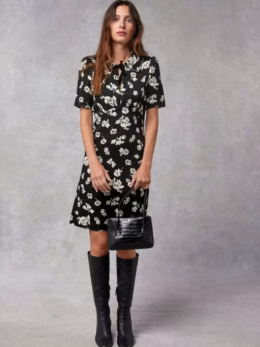 Clothing Rouje | Sheila Dress Rose Coquette Black