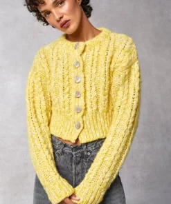Clothing Rouje | Silva Cardigan Uni Jaune