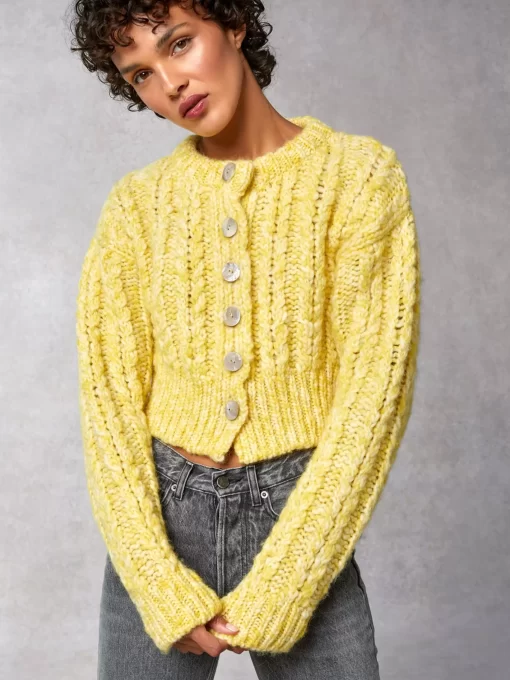 Clothing Rouje | Silva Cardigan Uni Jaune