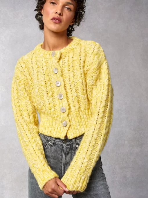 Clothing Rouje | Silva Cardigan Uni Jaune