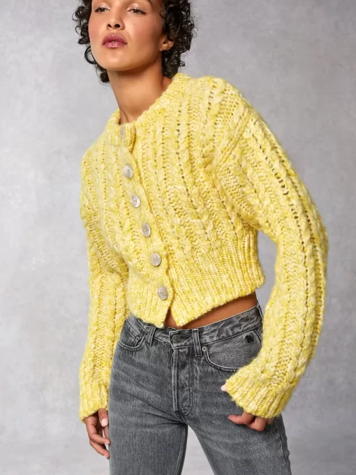 Clothing Rouje | Silva Cardigan Uni Jaune
