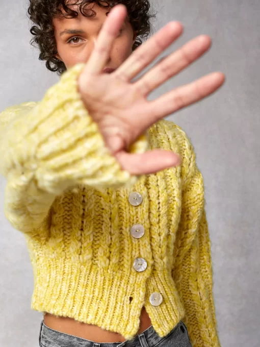 Clothing Rouje | Silva Cardigan Uni Jaune