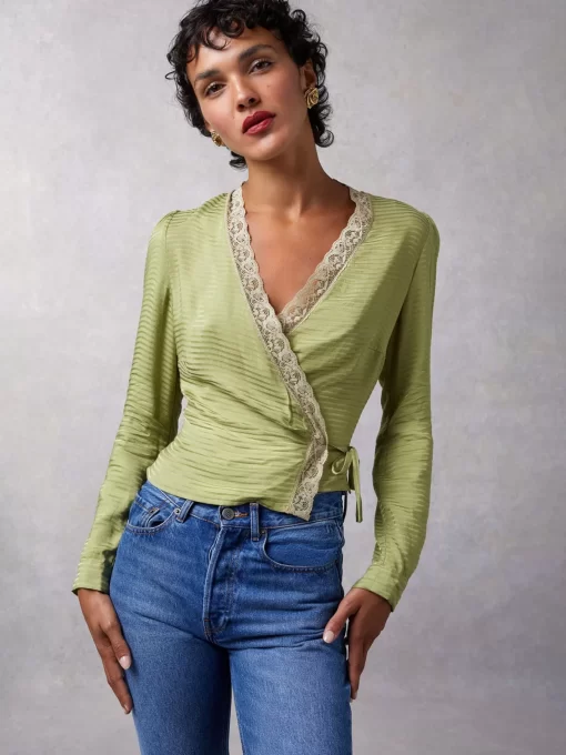 Clothing Rouje | Tessie Shirt Jacquard Tilleul