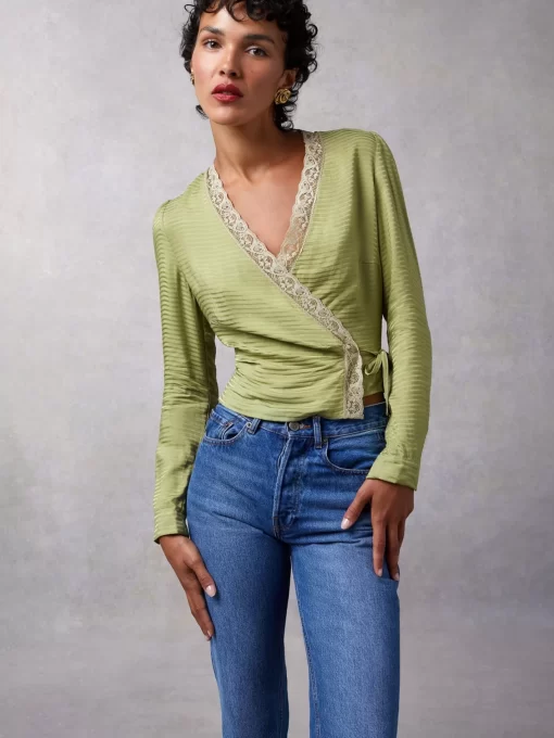Clothing Rouje | Tessie Shirt Jacquard Tilleul