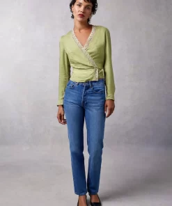 Clothing Rouje | Tessie Shirt Jacquard Tilleul