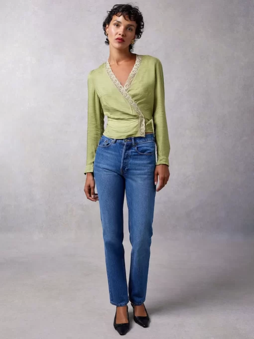 Clothing Rouje | Tessie Shirt Jacquard Tilleul
