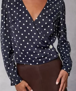 Clothing Rouje | Tressie Top Pois Marine