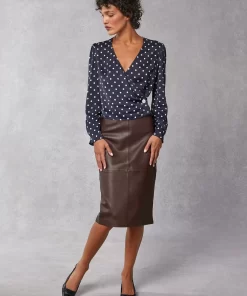 Clothing Rouje | Tressie Top Pois Marine