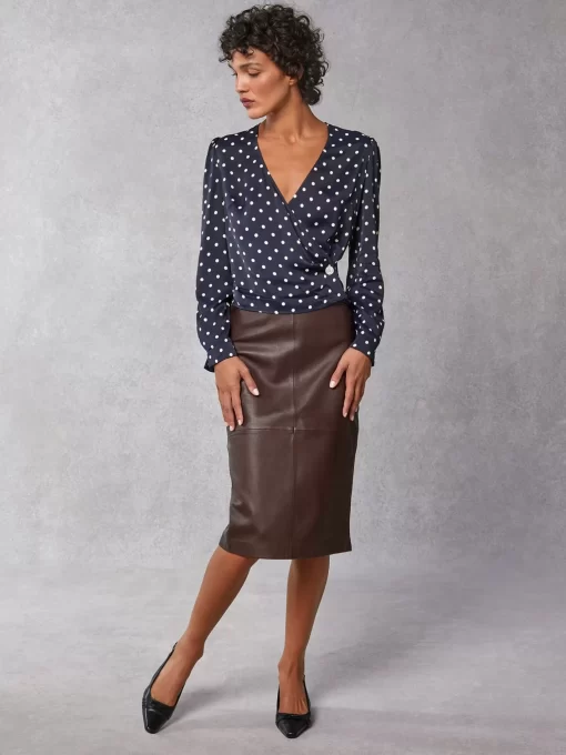Clothing Rouje | Tressie Top Pois Marine