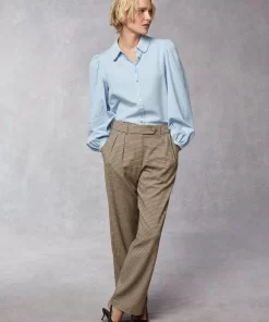 Clothing Rouje | Victor Pants Upcycled Mini Carreaux Beige