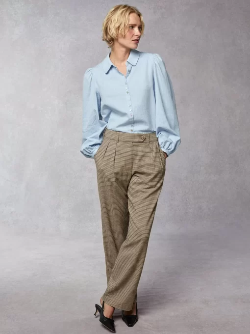 Clothing Rouje | Victor Pants Upcycled Mini Carreaux Beige