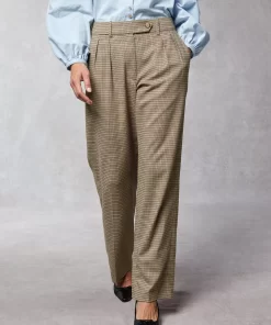 Clothing Rouje | Victor Pants Upcycled Mini Carreaux Beige