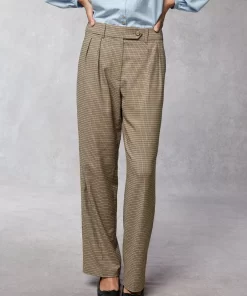 Clothing Rouje | Victor Pants Upcycled Mini Carreaux Beige