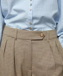 Clothing Rouje | Victor Pants Upcycled Mini Carreaux Beige