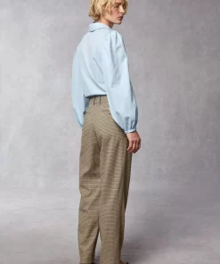 Clothing Rouje | Victor Pants Upcycled Mini Carreaux Beige