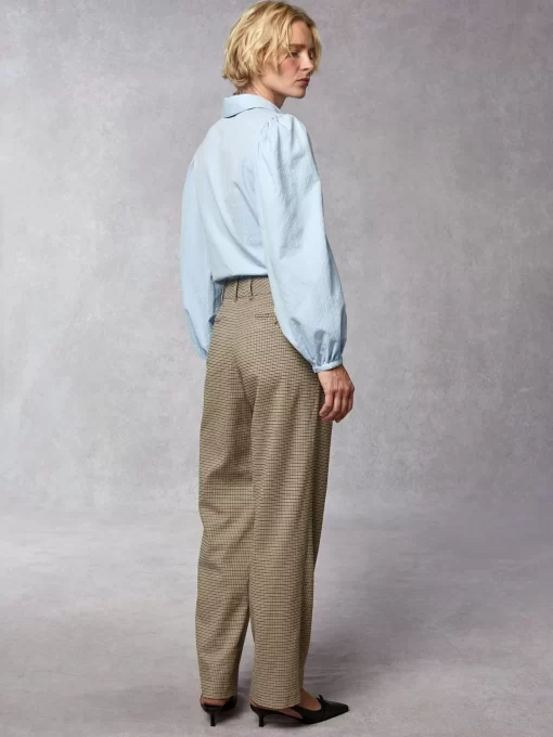 Clothing Rouje | Victor Pants Upcycled Mini Carreaux Beige