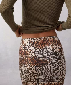 Clothing Rouje | Virginie Skirt Jungle Marron