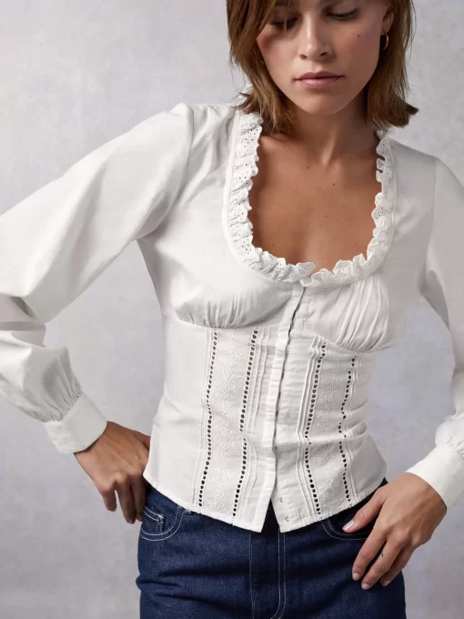 Clothing Rouje | Wendy Shirt Uni Blanc