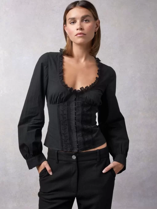 Clothing Rouje | Wendy Shirt Uni Noir