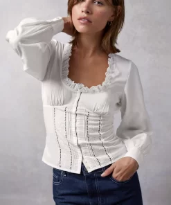 Clothing Rouje | Wendy Shirt Uni Blanc