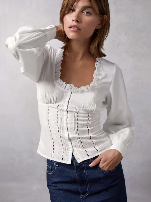 Clothing Rouje | Wendy Shirt Uni Blanc
