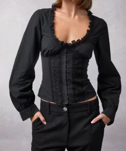 Clothing Rouje | Wendy Shirt Uni Noir