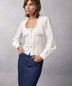 Clothing Rouje | Wendy Shirt Uni Blanc