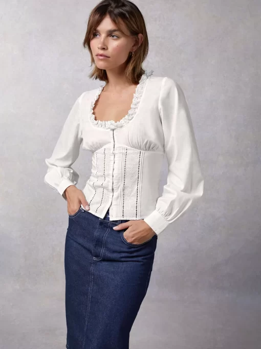 Clothing Rouje | Wendy Shirt Uni Blanc