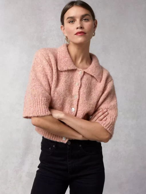 Clothing Rouje | Yves Cardigan Uni Rose