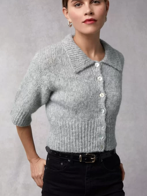 Clothing Rouje | Yves Cardigan Uni Gris Clair