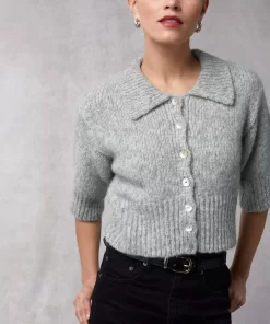 Clothing Rouje | Yves Cardigan Uni Gris Clair